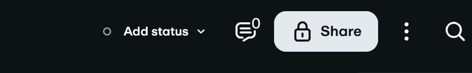 Share button at the top of the video settings page