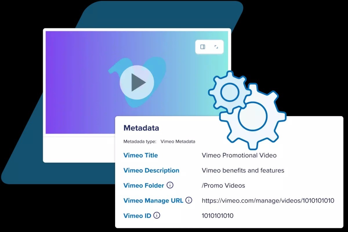Capture d'écran des métadonnées vidéo Vimeo sur l'intégration du DAM Acquia