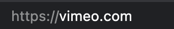 screenshot of an url showing https://vimeo.com